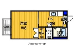 ソレイユ西片江A【2階】の間取り