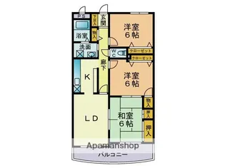 シンフォニィ西新【2階】の間取り
