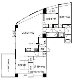 ネクサスシーサイド百道2号棟【10階】の間取り