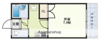 フェリセス西新【2階】の間取り
