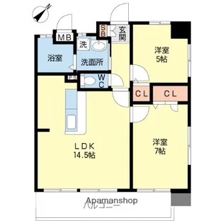 グランツ白金【5階】の間取り