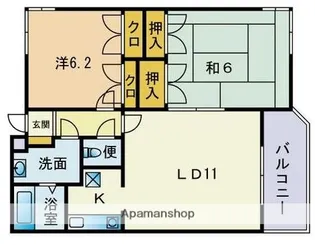 エバシオン長尾【1階】の間取り