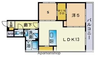 フェリシア西新【1階】の間取り