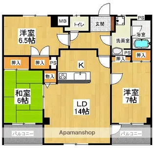 アドバンテージ百道【3階】の間取り