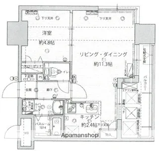アクタス渡辺通パークシティ【7階】の間取り