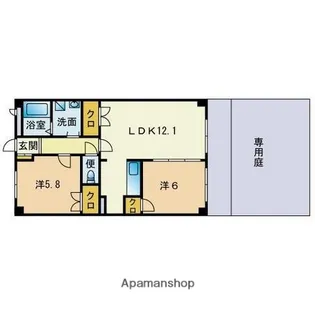 アンプルールベトン城南【1階】の間取り