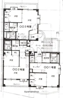 ルピエ西新【3階】の間取り