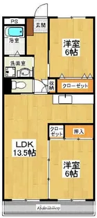 サンライト石橋【4階】の間取り