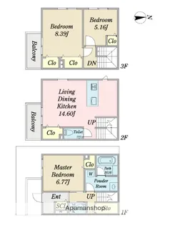 レジデンシャルジェム姪浜駅【1階】の間取り