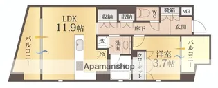 赤坂ラテ【6階】の間取り