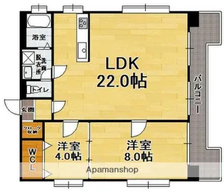 ロワールマンション大名【7階】の間取り