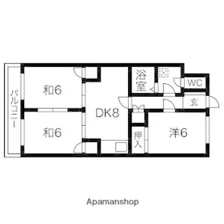 ハイム高宮【4階】の間取り