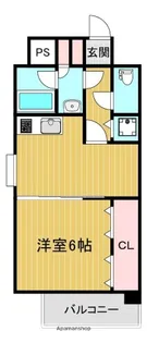 エステートモア姪浜【6階】の間取り