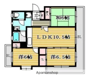 ローヤルマンション野間【2階】の間取り