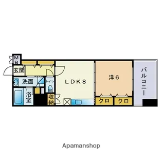 ディー・ウイングタワー【9階】の間取り