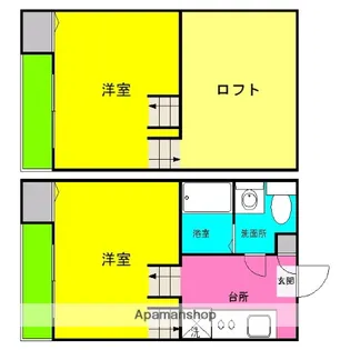 アムール姪の浜【1階】の間取り