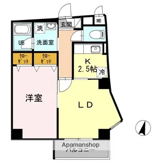 ルガーノ警固【9階】の間取り
