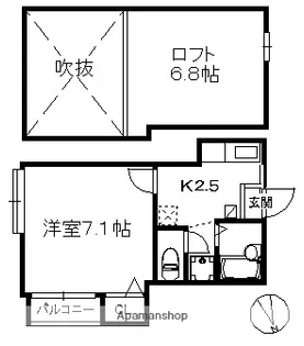 ドリームパレス生の松原Ⅱ【1階】の間取り