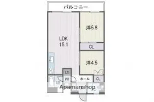 脇坂マンション【4階】の間取り