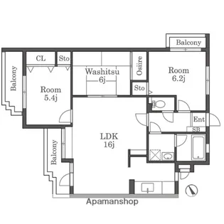 ベルエール大橋Ⅱ【3階】の間取り