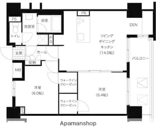 レジディア西新【8階】の間取り