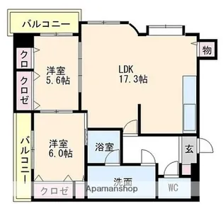 ホームズ室見川【3階】の間取り
