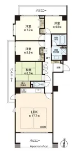 パークテラス西新七丁目【4階】の間取り