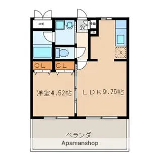 ウエスト フルハウス【2階】の間取り