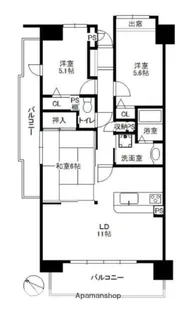 グランコート薬院【14階】の間取り