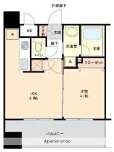 アクタス天神北【6階】の間取り