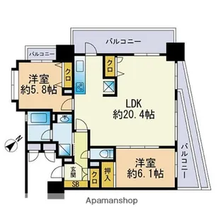 アクロス天神Vタワー【11階】の間取り