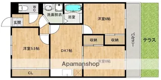 プレジデント白水【1階】の間取り