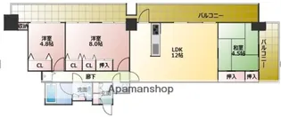 西新テングッドシティ ブリストル【13階】の間取り