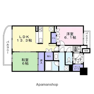 アーバンパレス天神南ハートランドタワーA棟【14階】の間取り