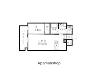 リスタコート高宮【5階】の間取り