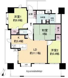 KDXレジデンス西公園【5階】の間取り