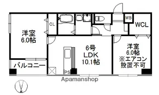 アリエス姪浜西【4階】の間取り