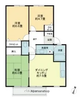 フォブール花田【1階】の間取り