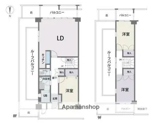 エルスタンザ別府【8階】の間取り