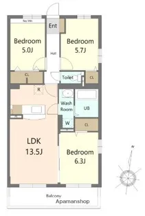 プレジデント白水Ⅴ【2階】の間取り
