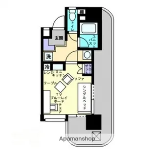 アルファコンフォート福岡西新【7階】の間取り