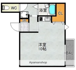 プチメゾン西新ジャスミン館【1階】の間取り
