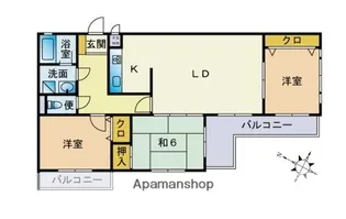 インペリアル大濠【3階】の間取り