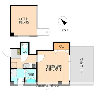 イル・グラッツィア渡辺通Ⅰ【2階】の間取り