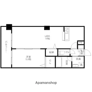 ボヌール博多【9階】の間取り