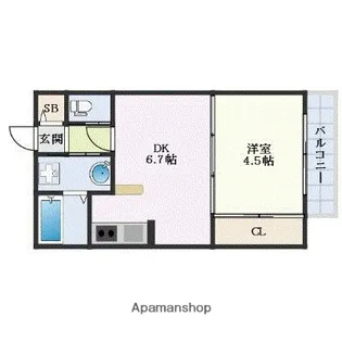 ウィステリア桜坂ヒルズ【6階】の間取り