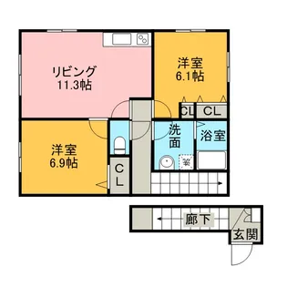 ヴァン パッソル【2階】の間取り