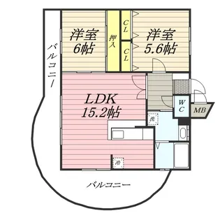 フルール セゾン【2階】の間取り