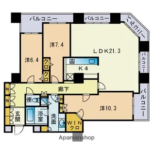 百道タワー【5階】の間取り