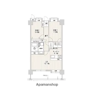 アプリークス百道浜【3階】の間取り